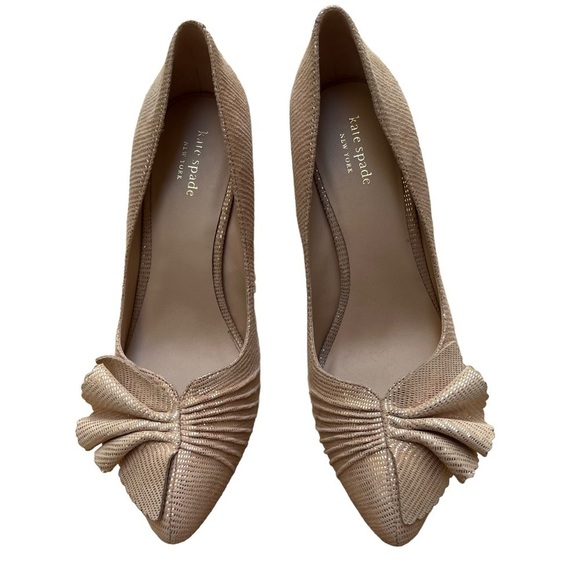 Kate Spade Alessia Pumps in Blush 10 like new heels Appliqué office neutral - Picture 1 of 16